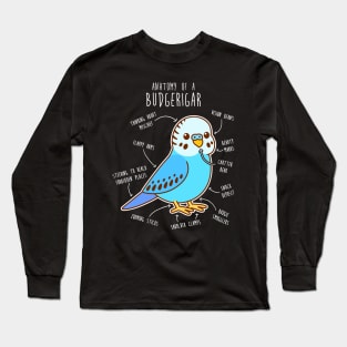 Blue Budgie Anatomy Long Sleeve T-Shirt